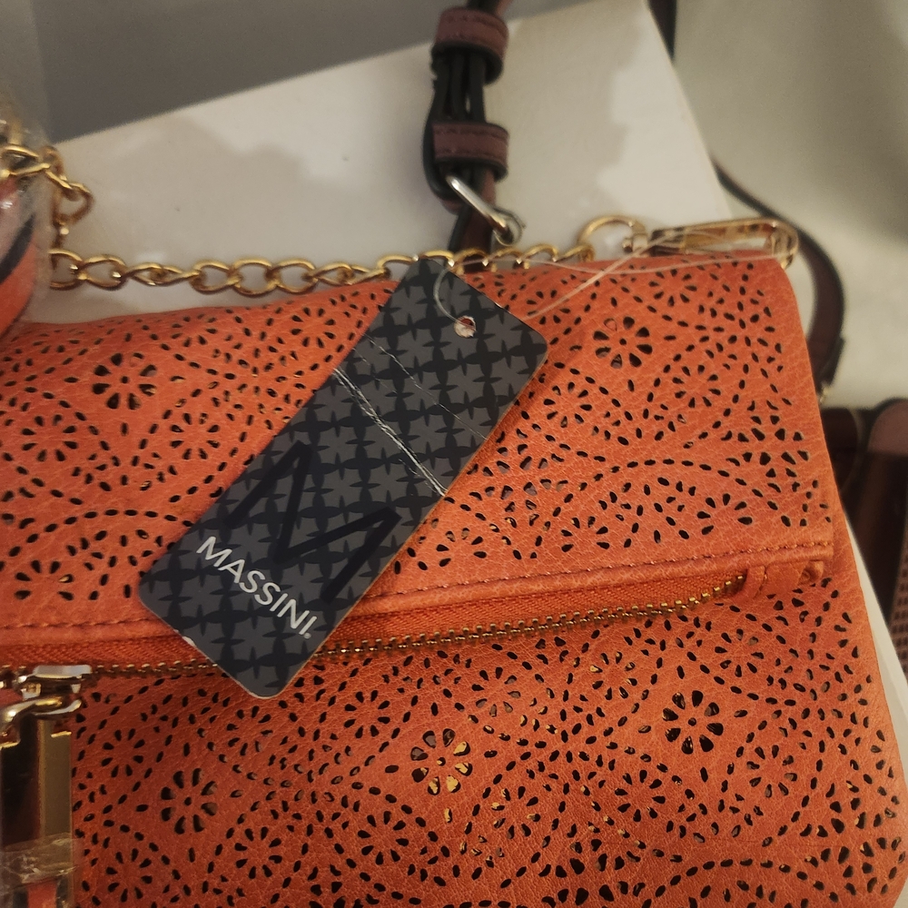 Massini Vibrant Orange Crossbody Bag